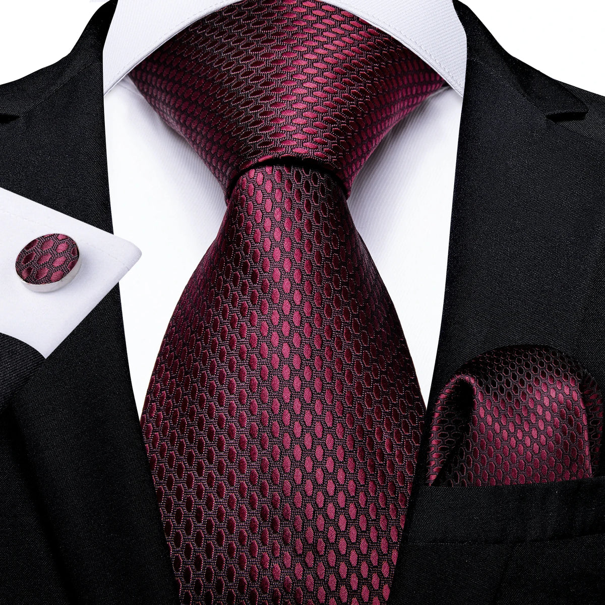 Coffret cravate homme à pois, pochette et boutons – CLEVI Paris
