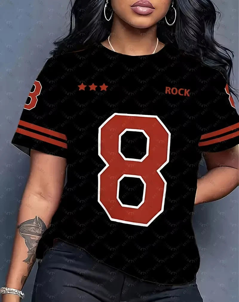 T-Shirt Femme Streetwear Imprimé Graphique Rock – CLEVI Paris
