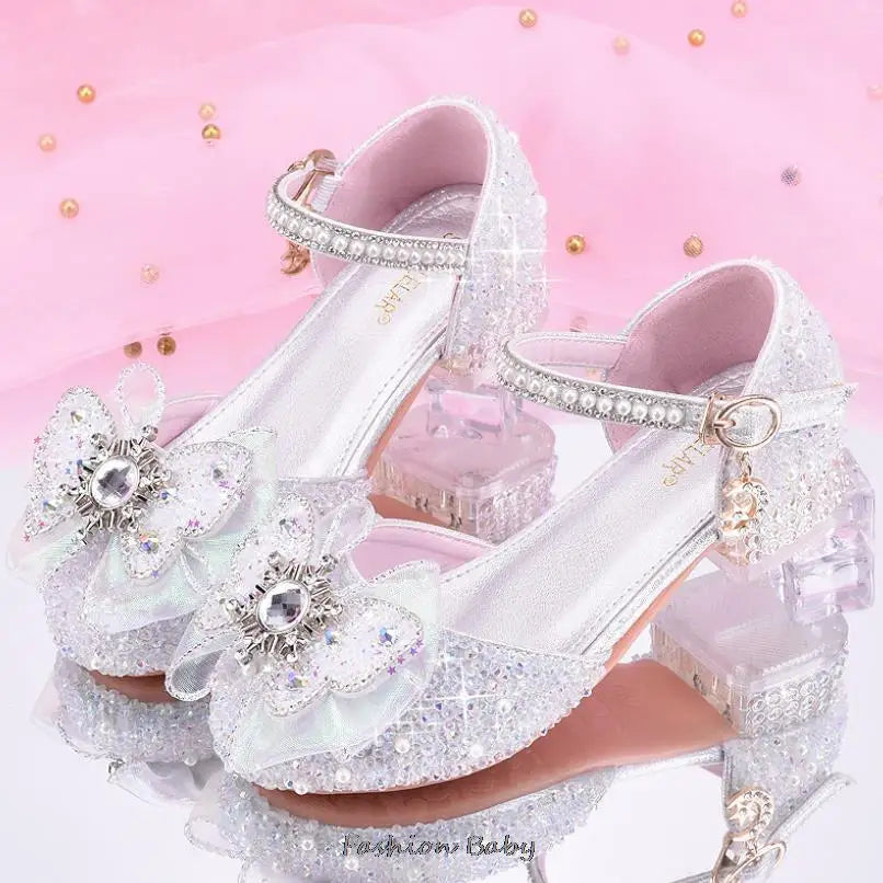 Sandales de cérémonie enfant à strass – CLEVI Paris