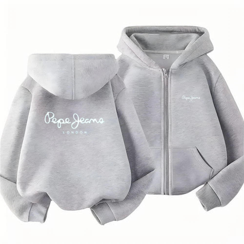 Sweat enfant zippé à capuche et lettres – CLEVI Paris