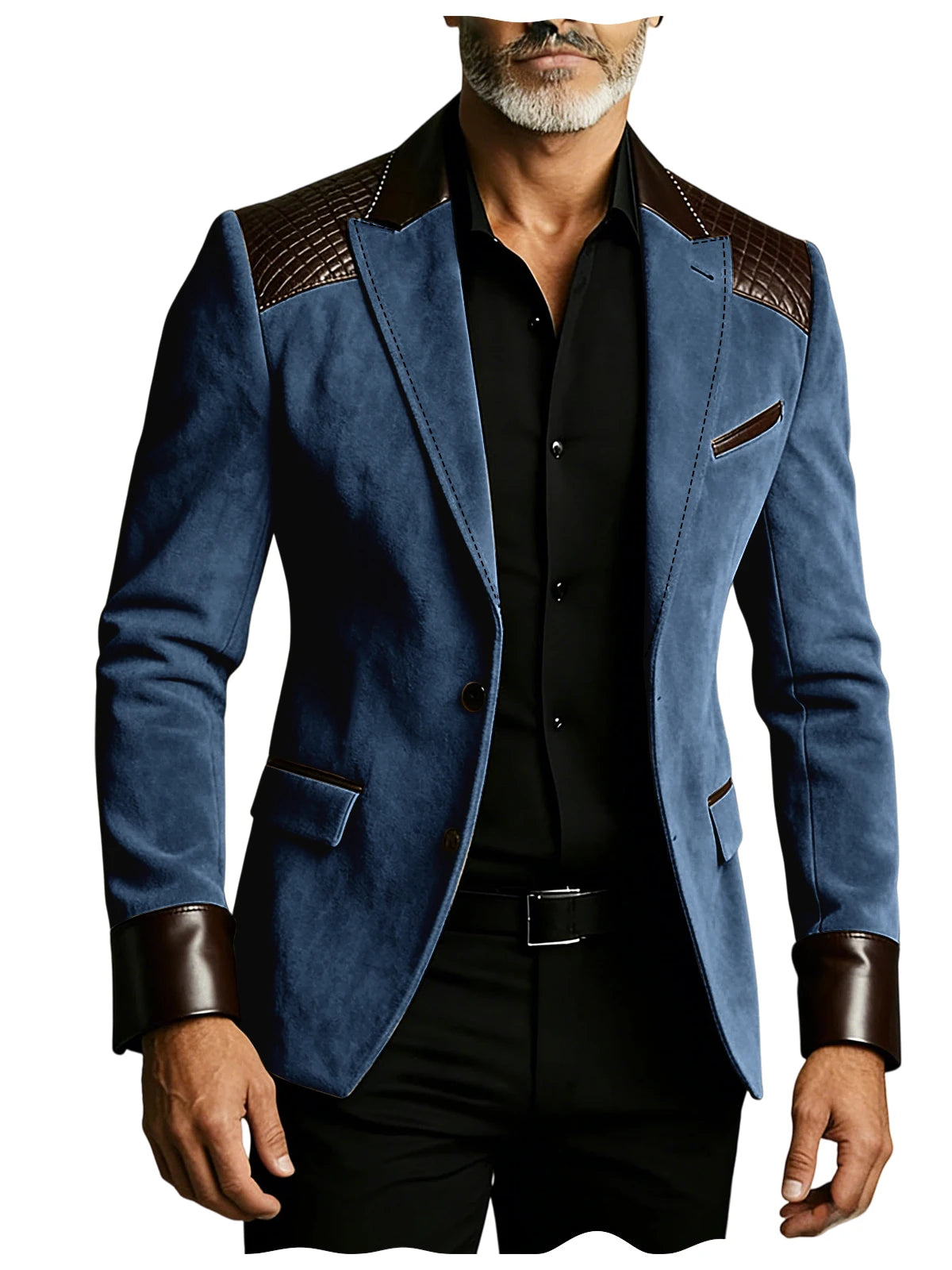 Blazer homme ajusté à détails crocodile – CLEVI Paris