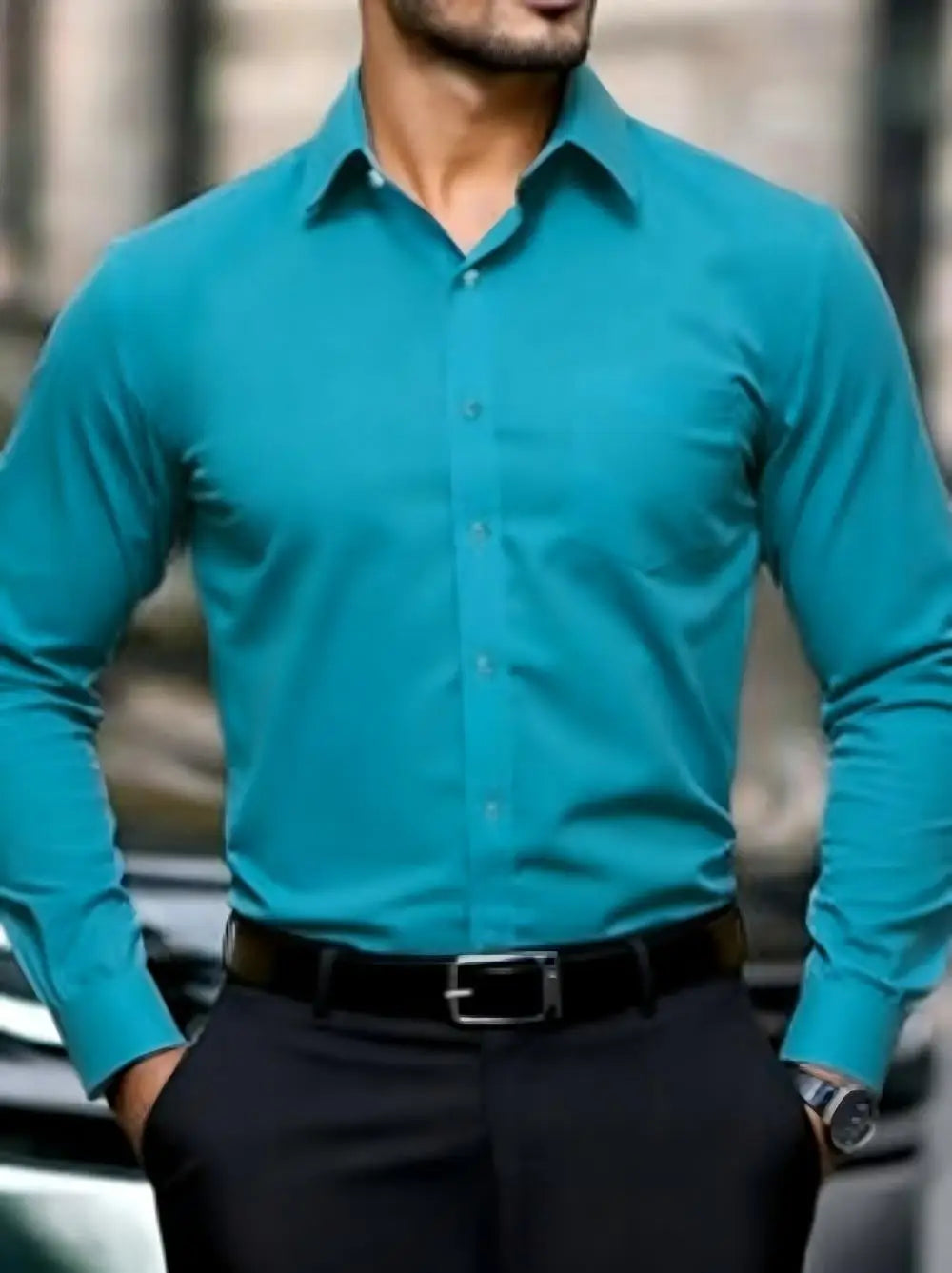 Chemise homme business unie en soie – CLEVI Paris