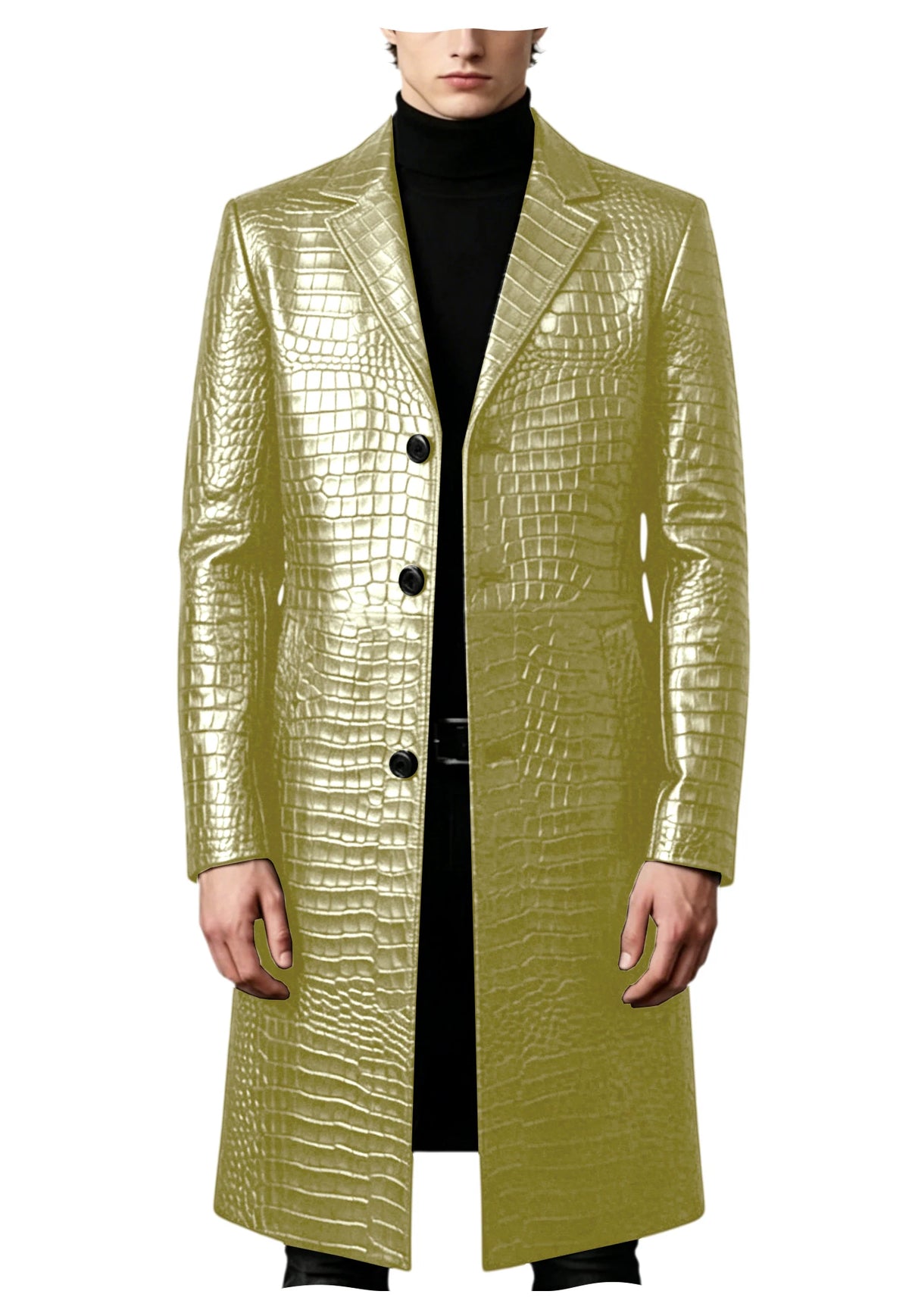 Manteau homme effet crocodile coupe ajustée – CLEVI Paris