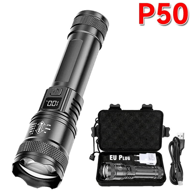 Lampe Torche LED 2000 Lumens Zoom Tactique Rechargeable USB-C – CLEVI Paris