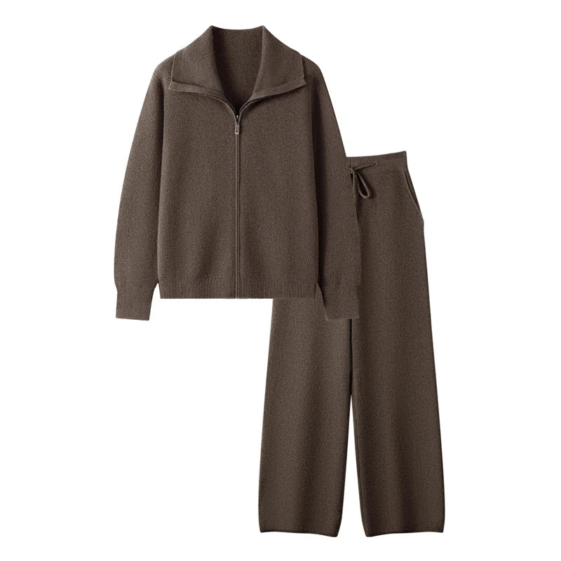 Ensemble homme cachemire col haut zippé – CLEVI Paris