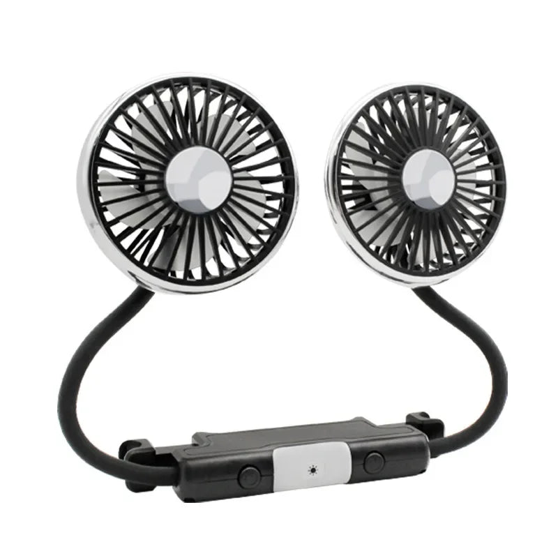 Ventilateur de voiture à double tête avec LED – CLEVI Paris