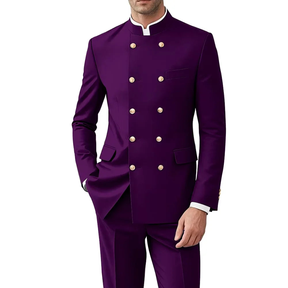 Costume Col Mandarin Homme Croisé – CLEVI Paris