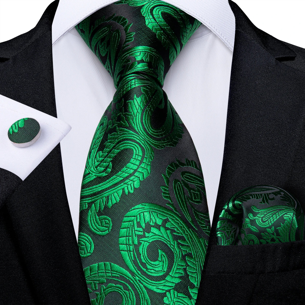Coffret cravate homme paisley, pochette et boutons – CLEVI Paris