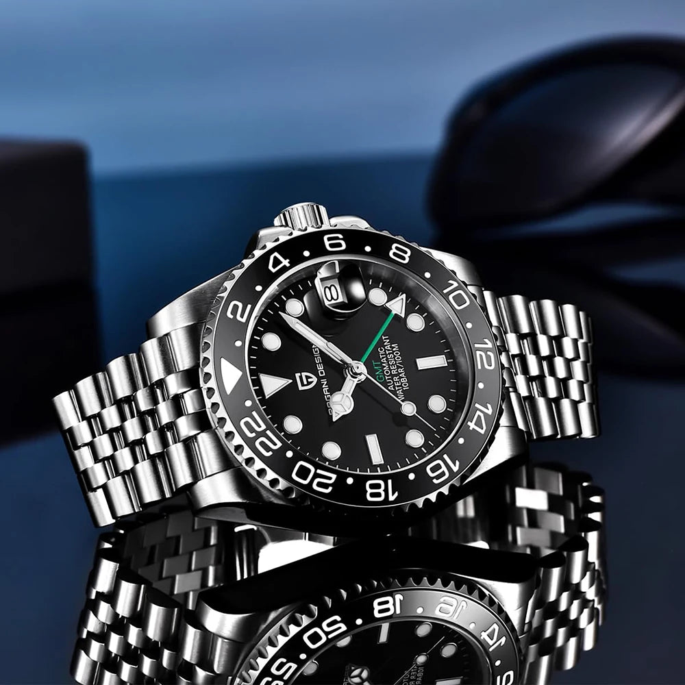Montre GMT Automatique Homme Pagani Design PD-1662 Saphir Lunette Céramique 100m – CLEVI Paris