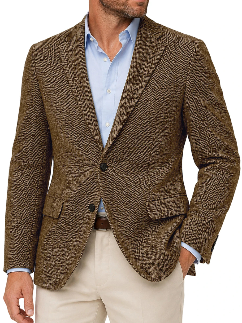 Blazer homme à chevrons et deux boutons – CLEVI Paris