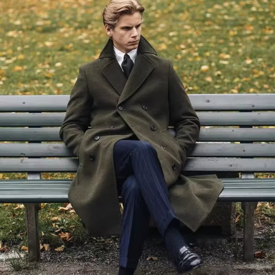 Manteau long homme à double boutonnage – CLEVI Paris