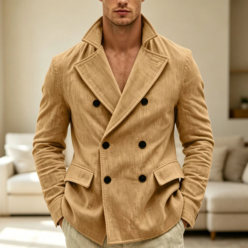 Blazer Croisé Lin Homme – CLEVI Paris