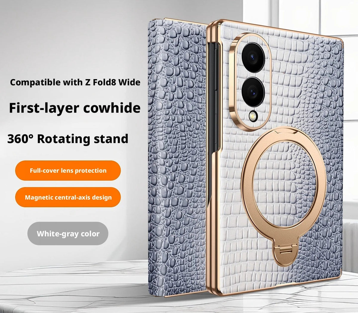 Étui Samsung Galaxy Z Fold motif crocodile – CLEVI Paris