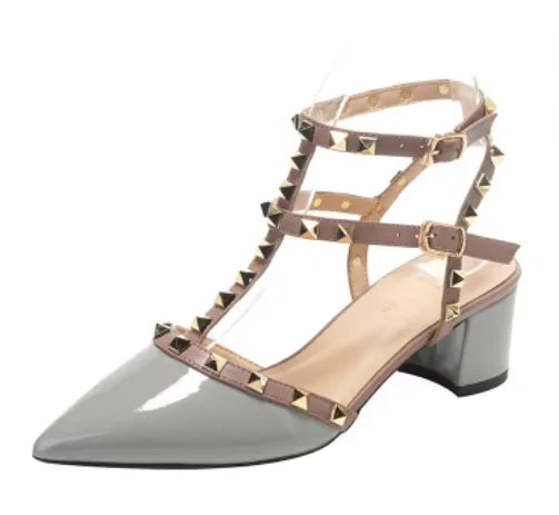 Escarpins Bride T-Strap Talon Carré 5,5cm Cuir Verni Femme – CLEVI Paris