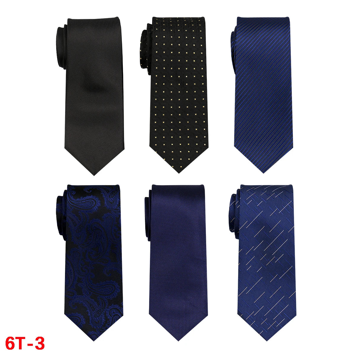 Lot de 6 cravates homme jacquard – CLEVI Paris