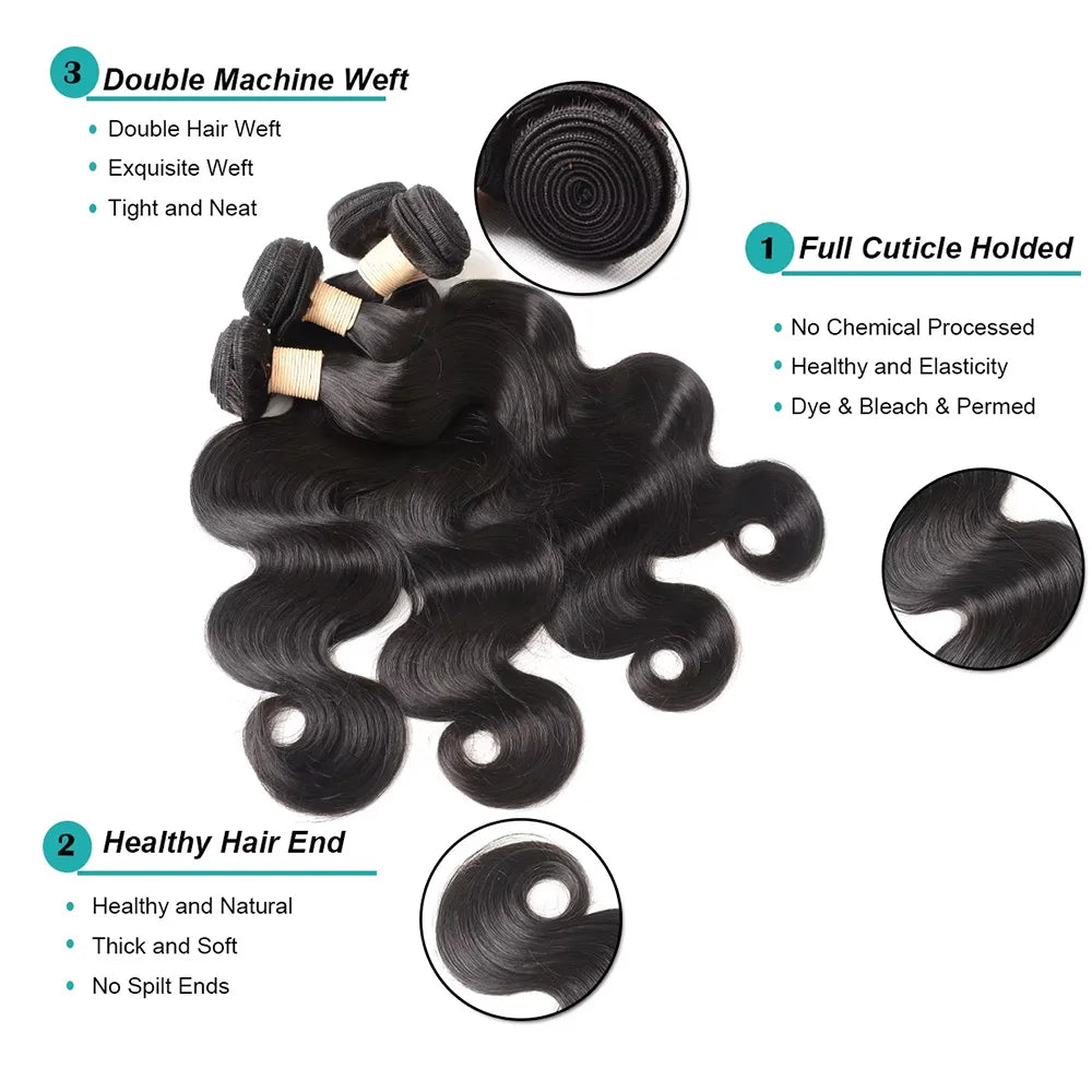 Body Wave Bundles Cheveux Brésiliens Naturels Remy Hair 10-40 Pouces – CLEVI Paris