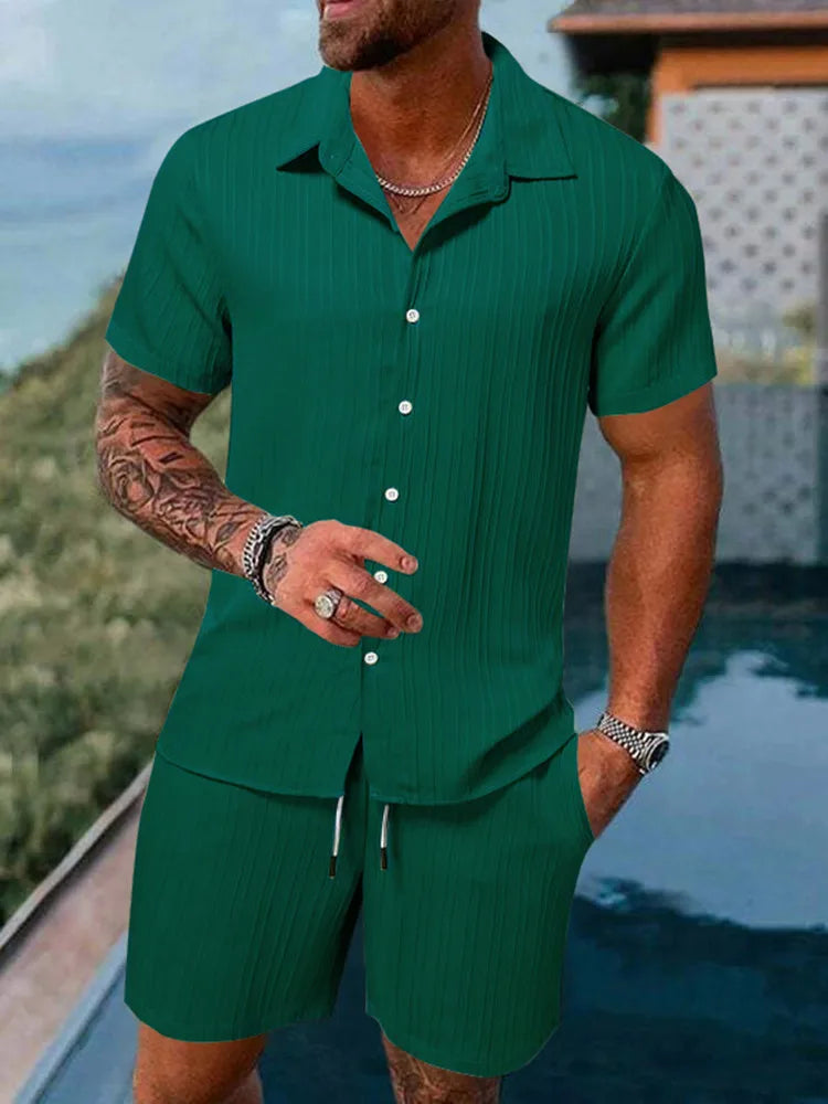 Ensemble homme chemise et short de plage – CLEVI Paris