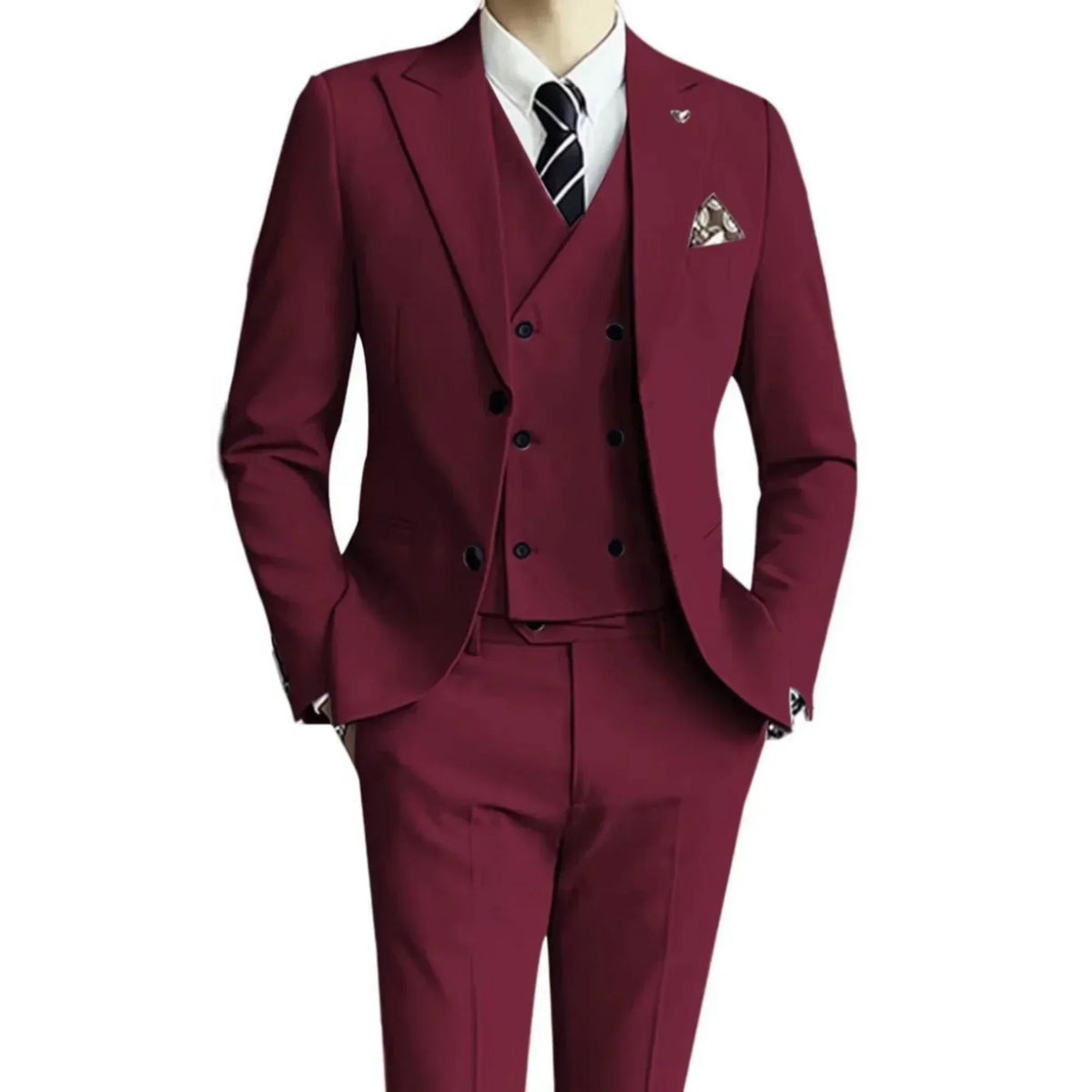 Costume homme 3 pièces uni, veste et gilet – CLEVI Paris