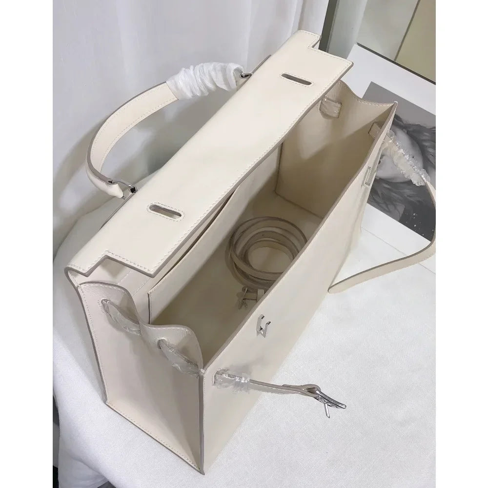 Sac À Main Femme Cuir Véritable Structuré Rabat Business – CLEVI Paris