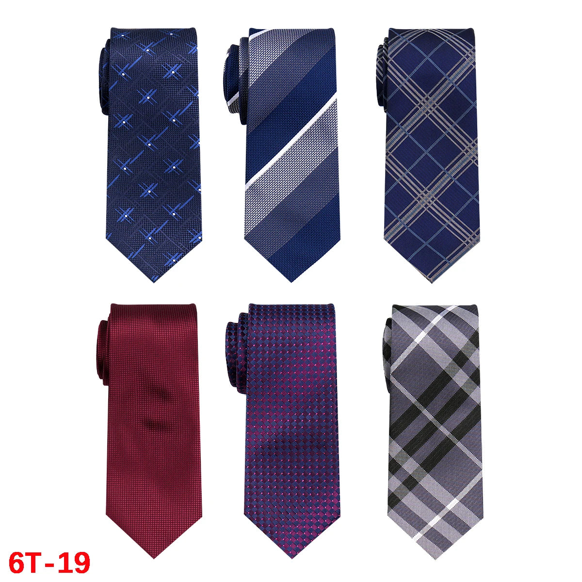 Lot de 6 cravates homme jacquard – CLEVI Paris
