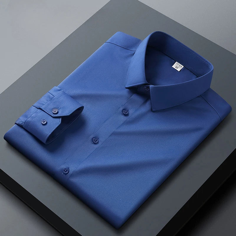 Chemise homme en polyester, col V – CLEVI Paris