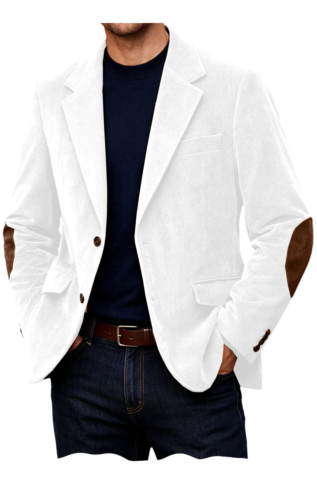 Blazer homme en velours côtelé à coudières – CLEVI Paris