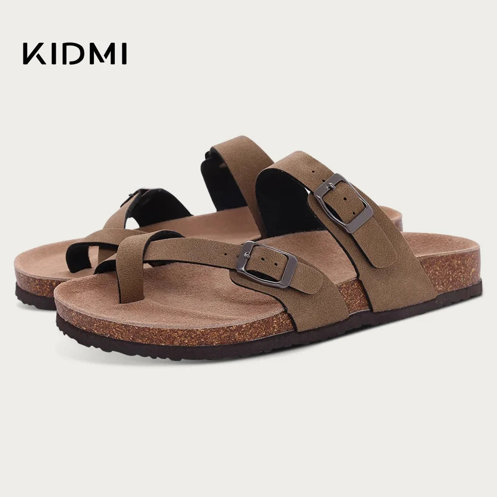 Mules femme aspect daim à boucle réglable – CLEVI Paris