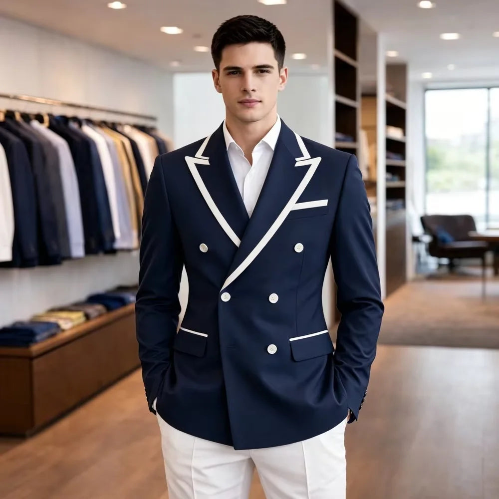 Blazer homme double boutonnage ajusté – CLEVI Paris