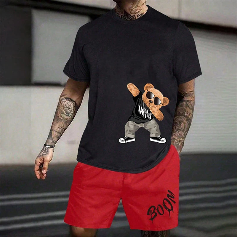 Ensemble homme t-shirt imprimé et short ample – CLEVI Paris