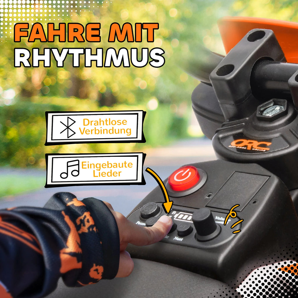 Moto électrique enfant 12 V orange – CLEVI Paris