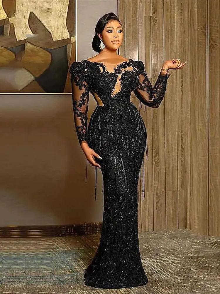 Robe de soirée sirène satinée – CLEVI Paris