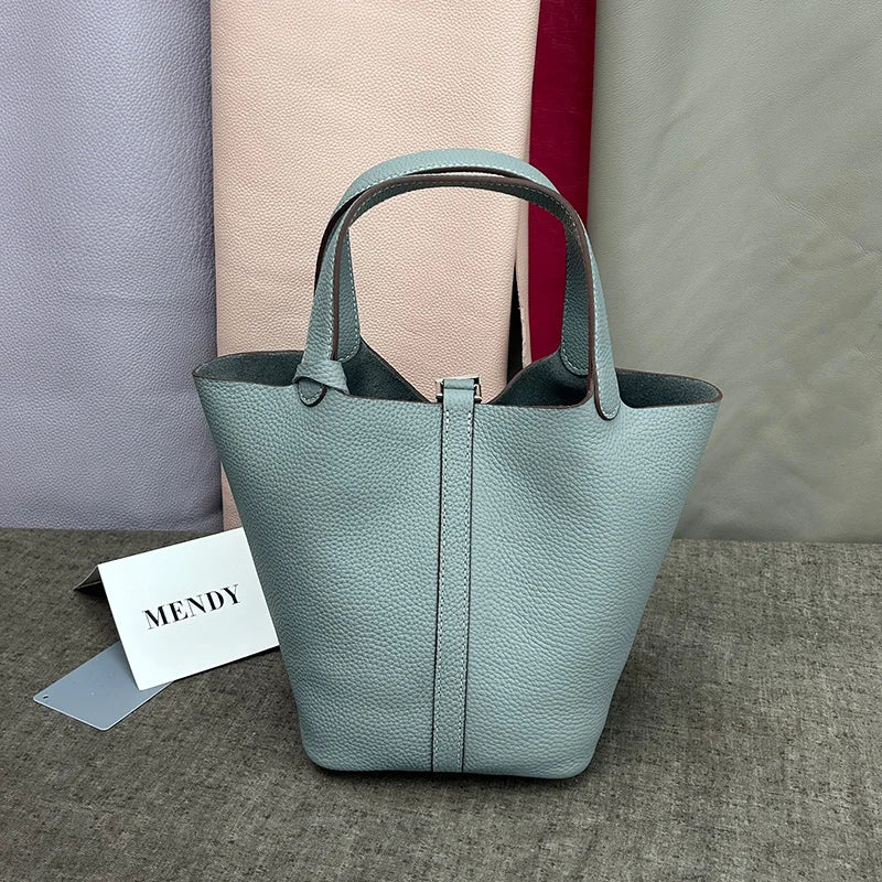 Sac Seau Cuir Togo Véritable Femme 2 Tailles Quincaillerie Or/Argent – CLEVI Paris