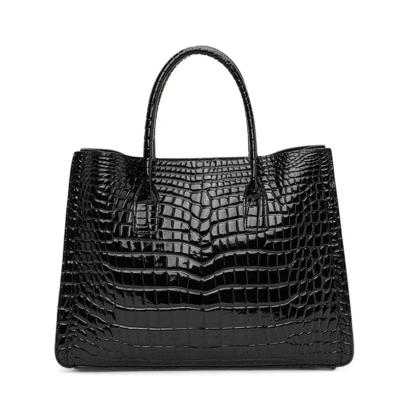 Sac Cabas Femme Cuir PU Croco Vernis – CLEVI Paris