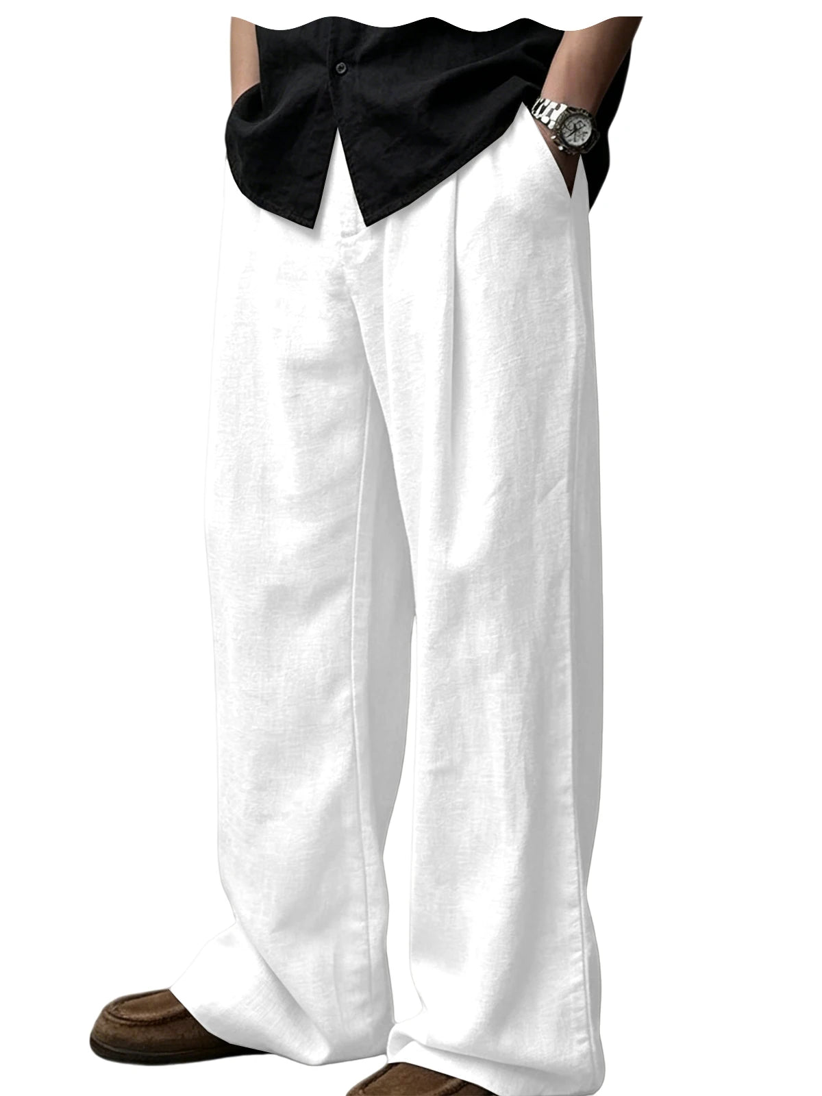 Pantalon en lin coupe ample – CLEVI Paris