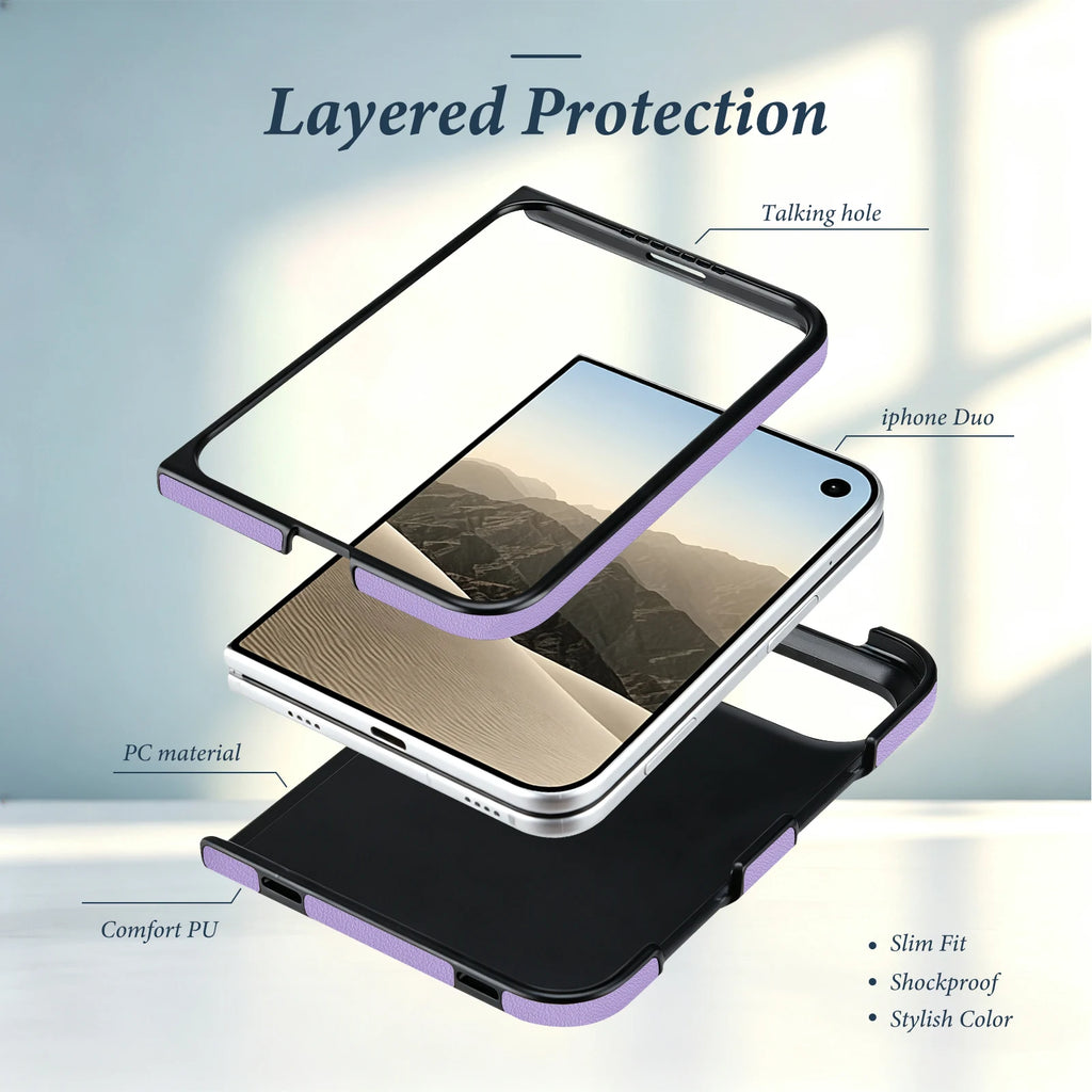 Coque iPhone Duo en simili cuir quadrillé – CLEVI Paris
