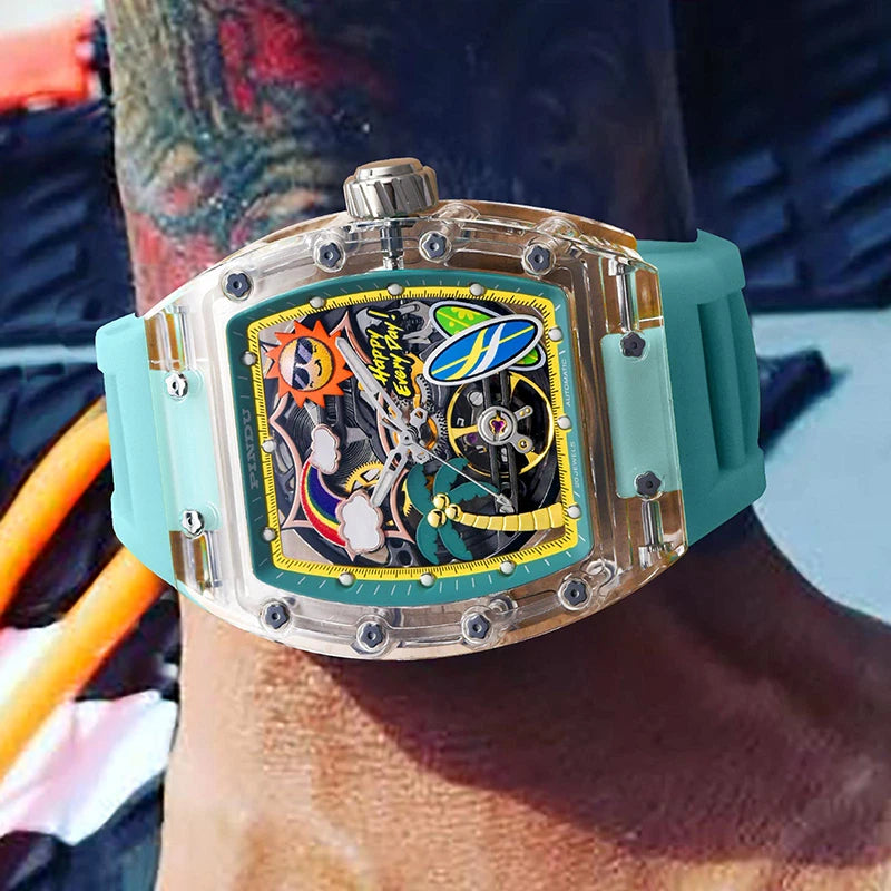 Montre Mécanique Transparente PINDU Homme – CLEVI Paris