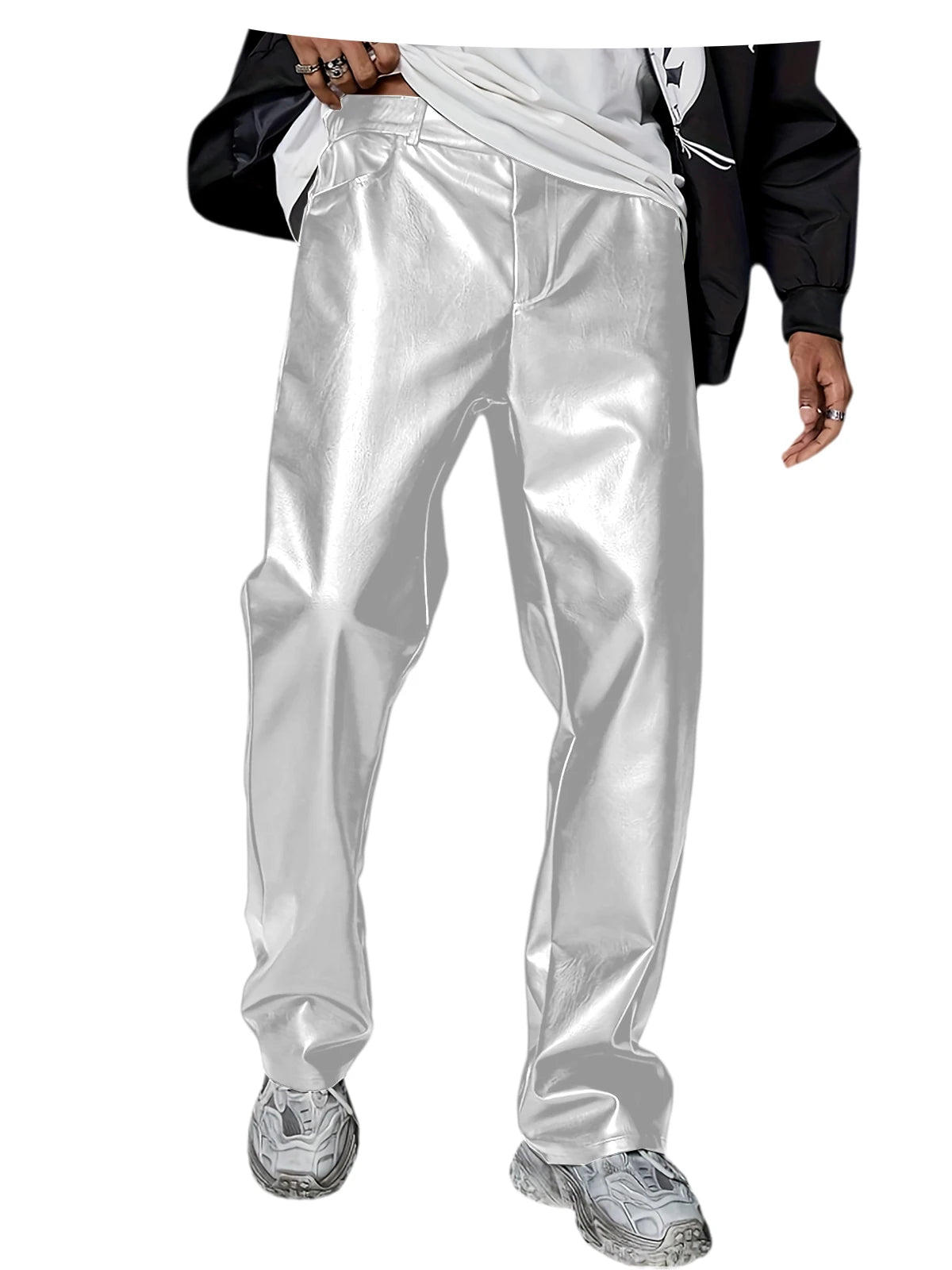 Pantalon homme en similicuir, coupe droite – CLEVI Paris
