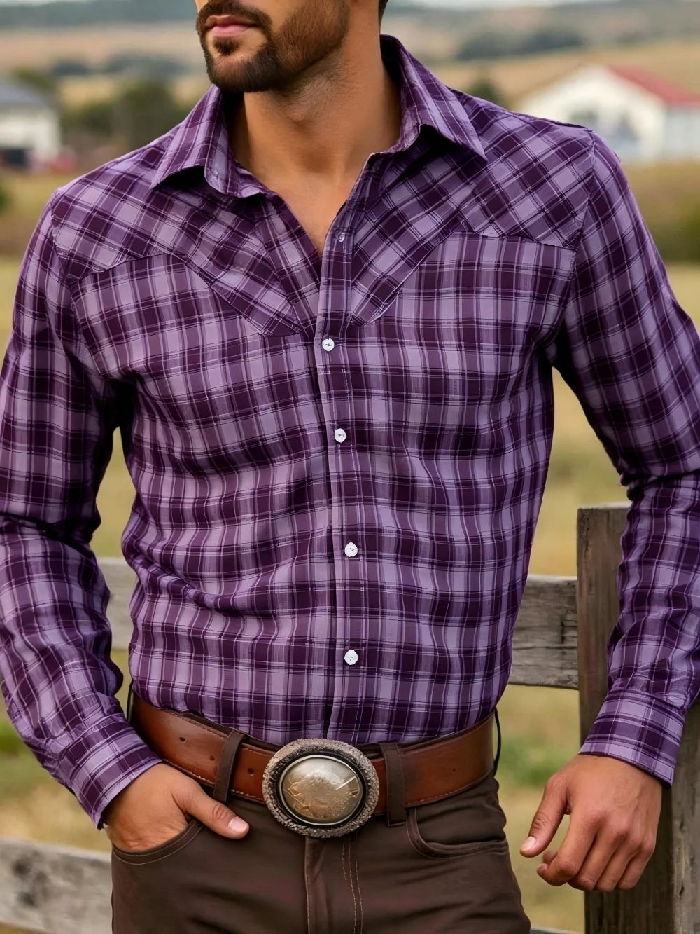 Chemise homme à carreaux manches longues – CLEVI Paris