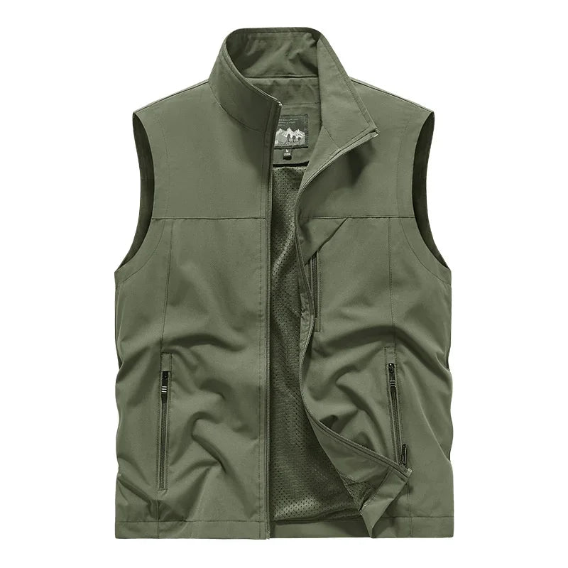 Gilet Sans Manches Homme Col Mandarin Zippé – CLEVI Paris