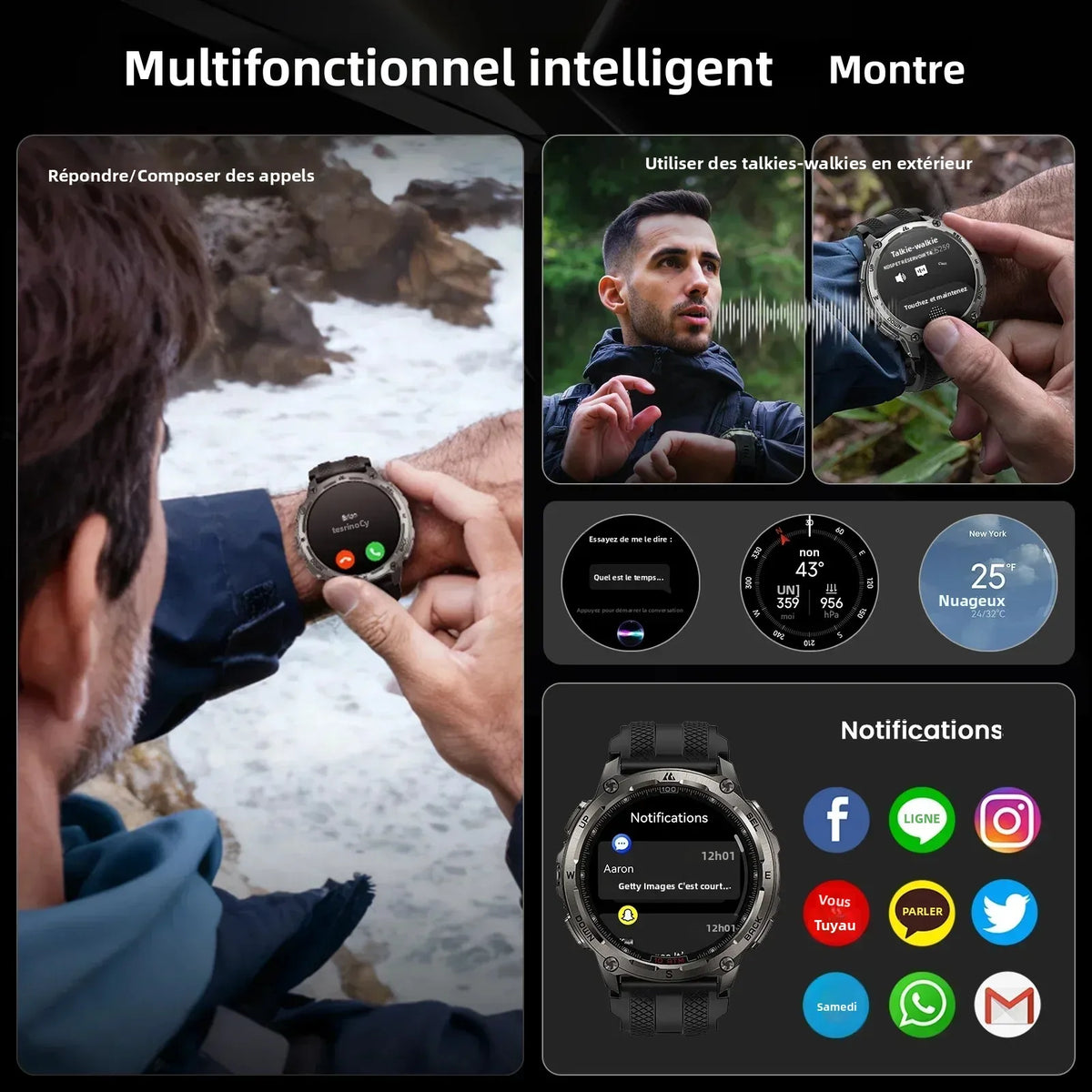 Montre KOSPET TANK T4 GPS cartes hors ligne – CLEVI Paris