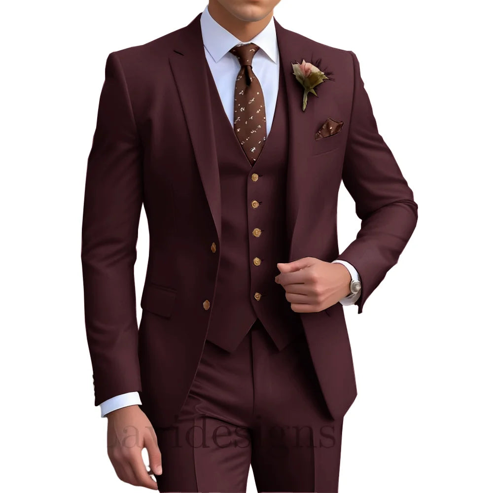 Costume homme 3 pièces, coupe droite plissée – CLEVI Paris
