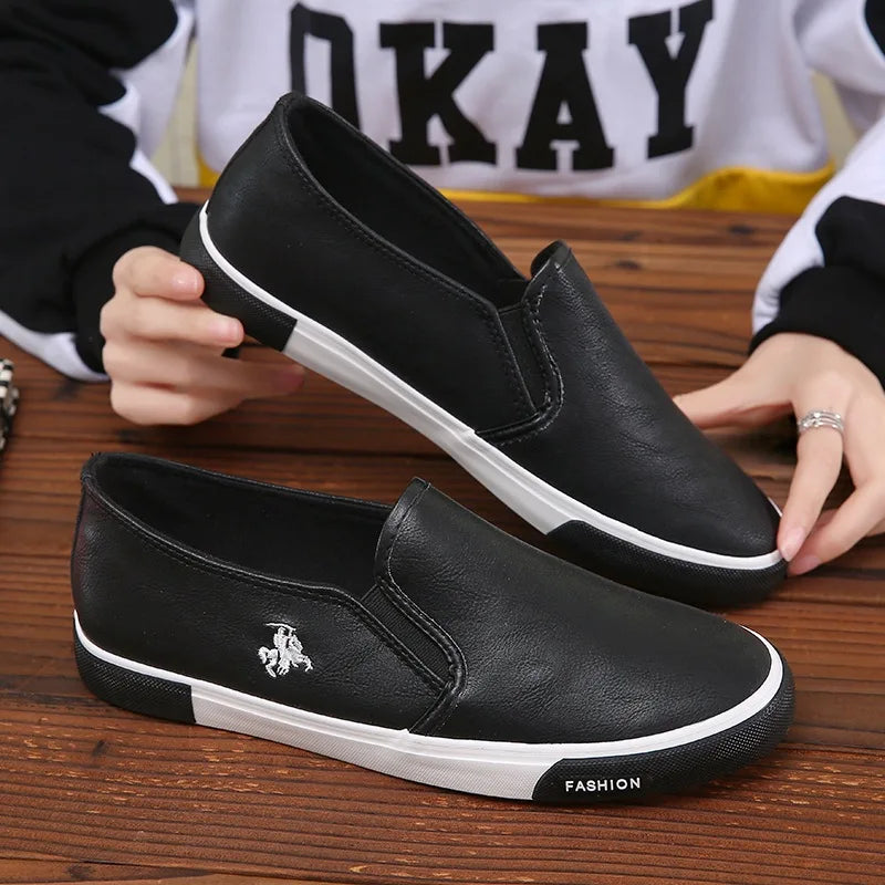 Loafers Cuir PU Impérméable Homme Marron Noir Blanc – CLEVI Paris