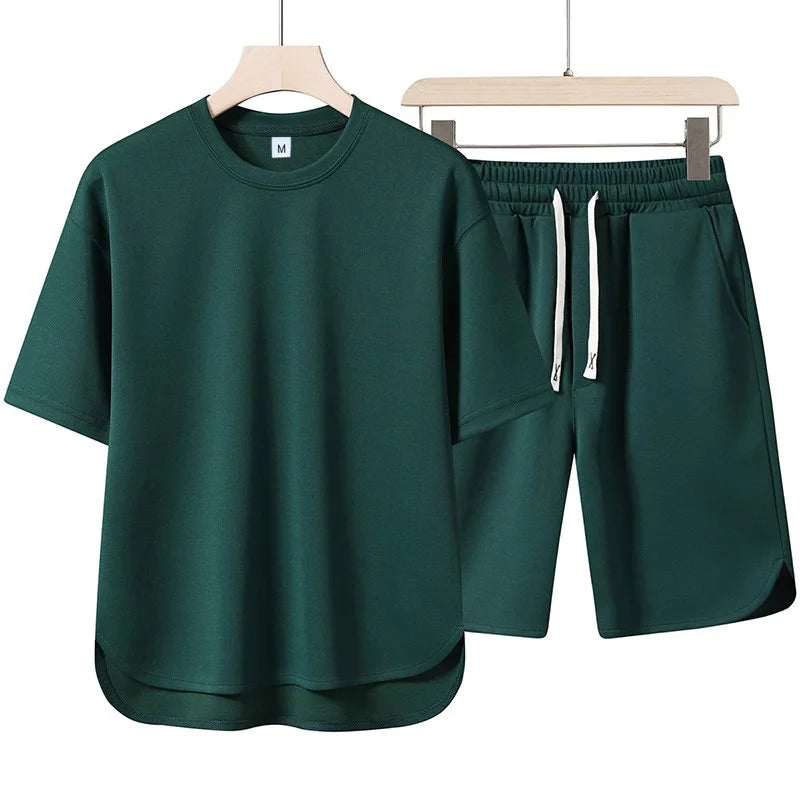 Ensemble 2 Pièces Homme T-Shirt Col Rond Manches Courtes + Short Cordon Sport Casual Été Multi-Couleurs M-XXXL – CLEVI Paris