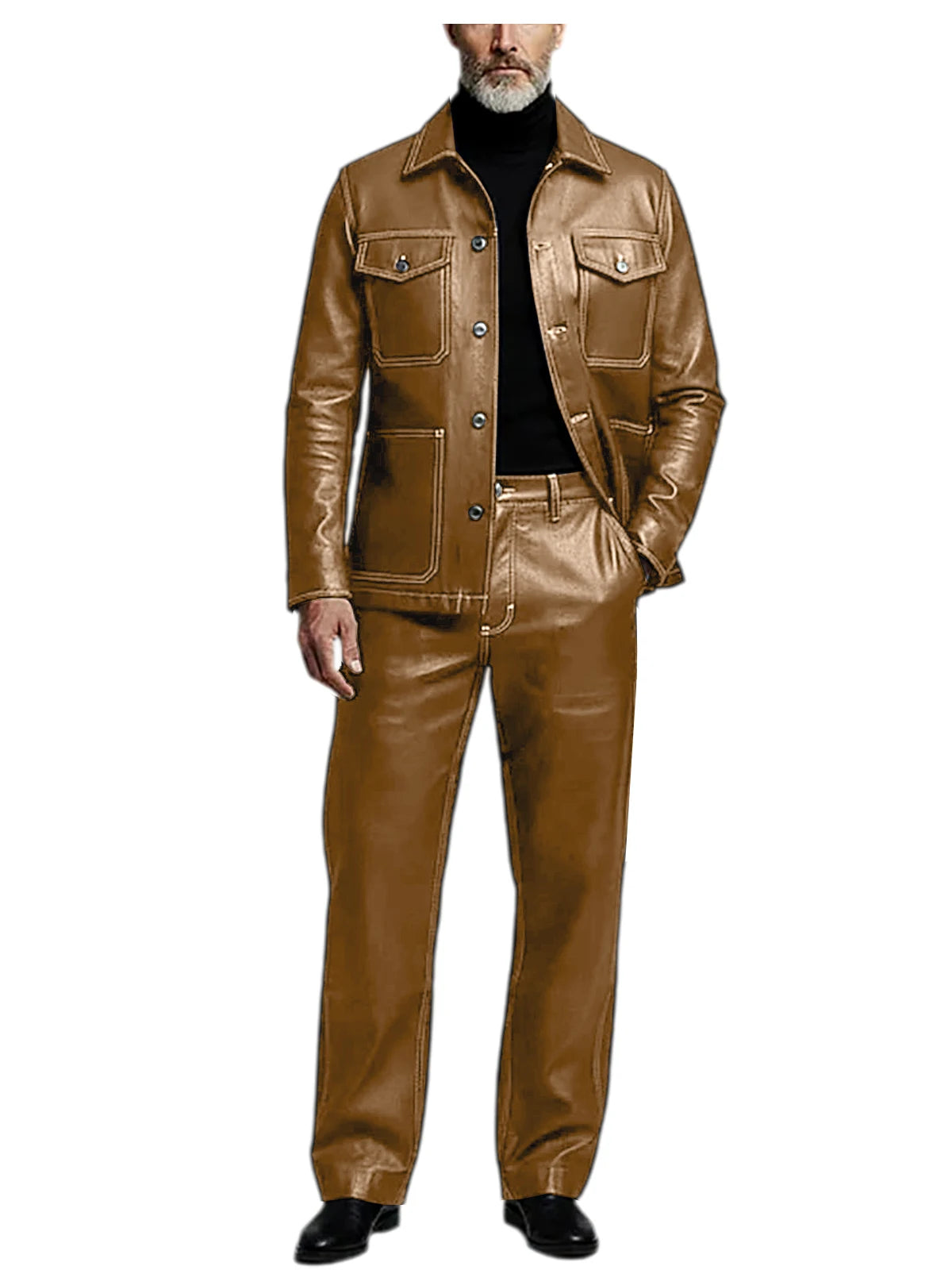 Ensemble Cuir PU Homme 2 Pièces – CLEVI Paris