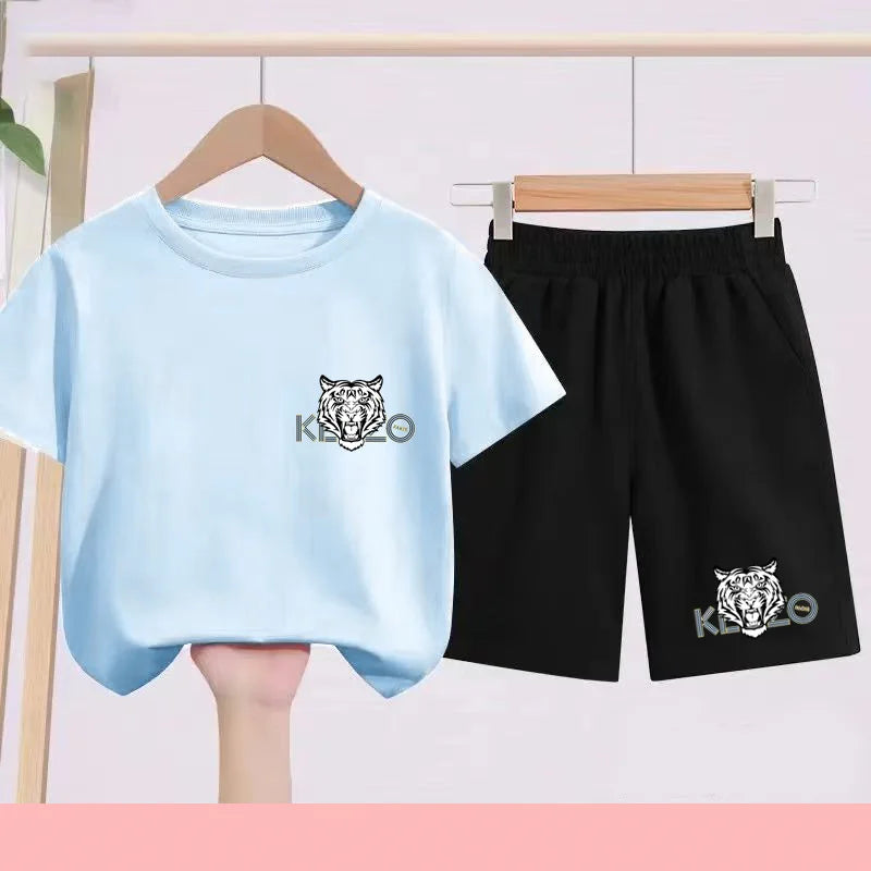 Ensemble enfant imprimé à col rond – CLEVI Paris
