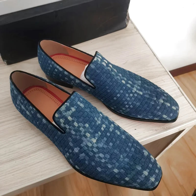 Mocassins homme LTTL en toile bleue – CLEVI Paris