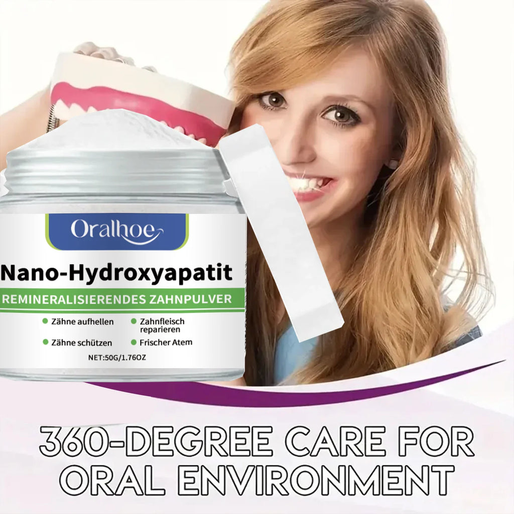 Poudre Dentifrice Blanchissante à l'Hydroxyapatite 10% | Menthe Fraîche & Réparation Émail