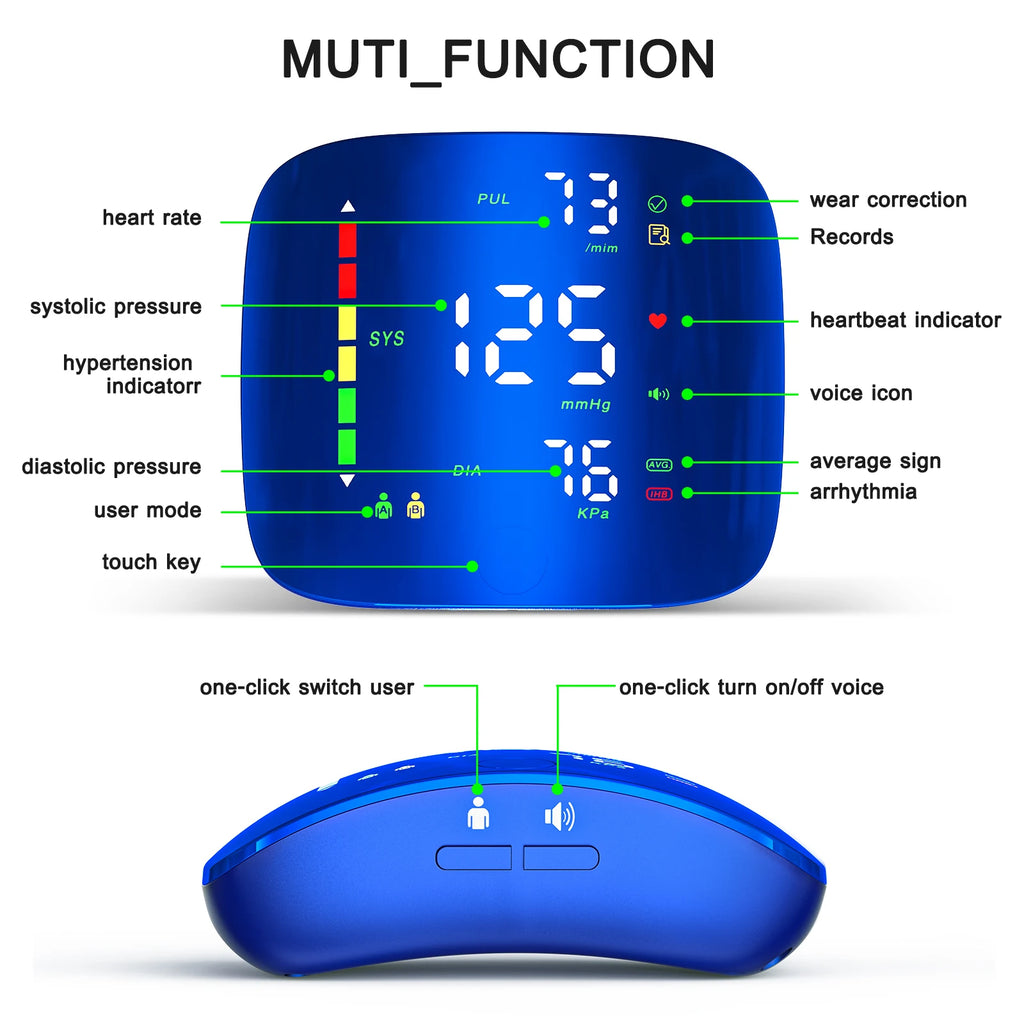 Tensiomètre Poignet Ziqing LED Vocal Rechargeable – CLEVI Paris
