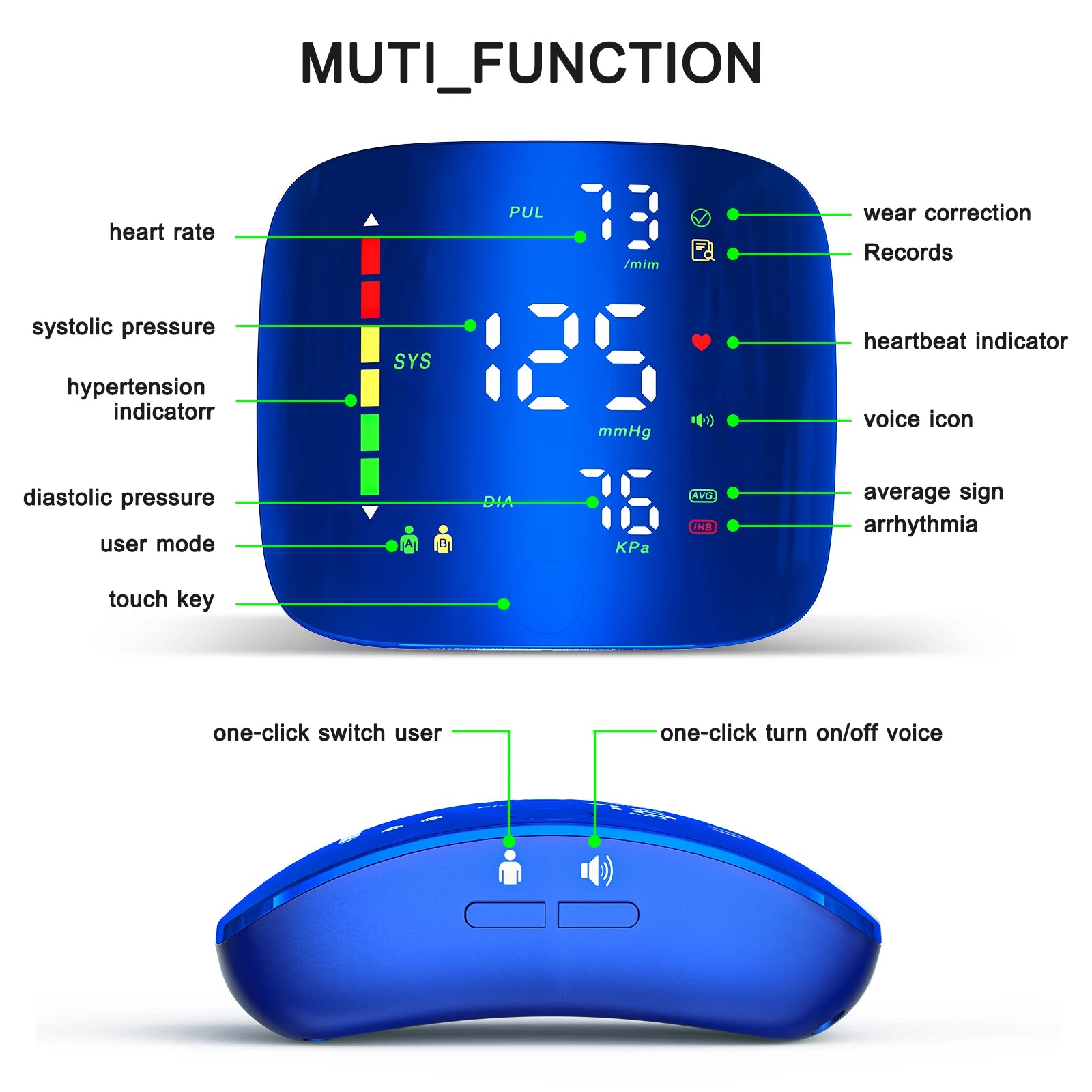 Tensiomètre Poignet Ziqing LED Vocal Rechargeable – CLEVI Paris