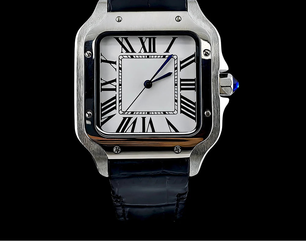 Montre Homme Automatique NH35 Acier 316L Cuir Chiffres Romains 38mm 30M – CLEVI Paris